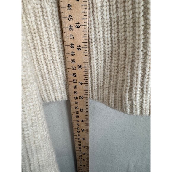 Mango bell sleeves chunky cable knit turtle neck oversized sweater cream sz M - Picture 7 of 7